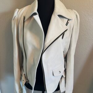 A.L.C. Elegant White Women's Jacket size 6, 100% leather